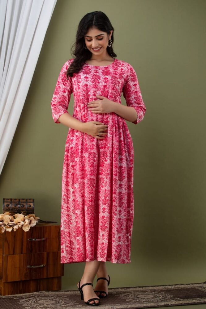 Pink Feeding Kurti , feeding gown