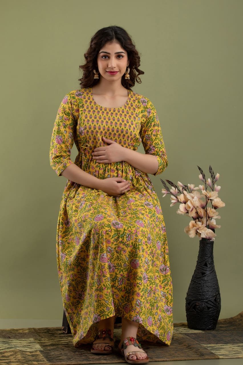 4 Colors Available A-Line Printed Feeding Kurtis at Rs 325/piece in Nagpur