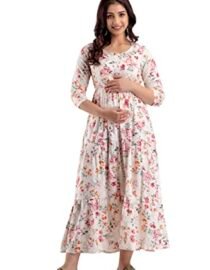 Rayon Maternity Feeding Kurti with Zipper and Belt for preganant Women